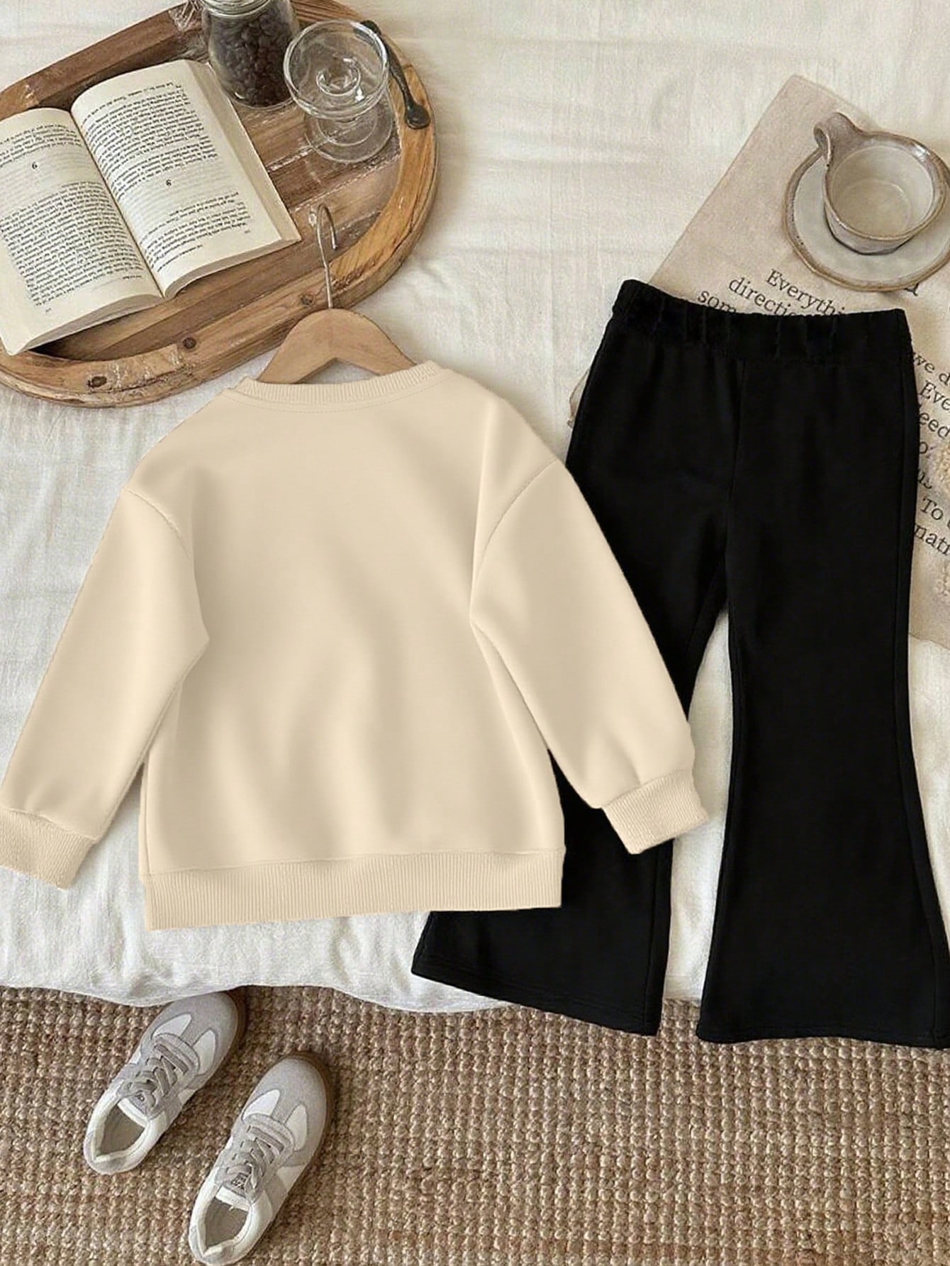 مجموعة كاجوال مريحة من قطعتين، تصميم فتاة كرتونية،...