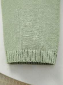 Infant Girls' Cute Lamb Pattern Warm Long Sleeve Knitted Jumpsuit, Suitable For Autumn/Winter Outings, Daily Wear Or Gatherings - Green - View 6