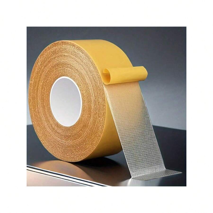 Hochfestes doppelseitiges Klebeband, mit Glasfasernetz-Gitter, geeignet für Wände und Glas. Transparente Montage, Wandbefestigung, Schwerlastbefestigung, unsichtbare Montage, nahtlose Mlanganhaltendglebiger Klebstoff, verstärkte Rückseite, Klebestreifen, Montagekleber, für Heimwerker und professionelle Installateure
