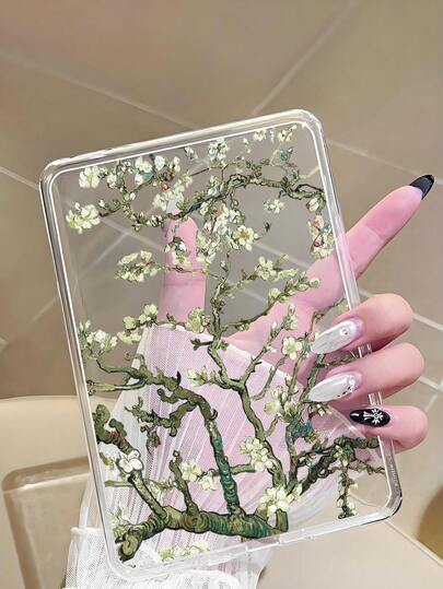 Funda protectora transparente con patrón de plantas en pintura al óleo clásica, compatible con Kindle Paperwhite 12th Gen (lanzamiento 2024), Kindle 11th Gen (lanzamiento 2024), Kobo Libra Color 7 pulgadas, Kobo Clara en blanco y negro/color 6 pulgadas, Fire HD 10 Tablet (11th/13th Gen, lanzamiento 2021/2023). Funda protectora transparente de silicona suave con protección anti-caída en las cuatro esquinas y cobertura completa.