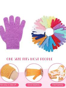 Set de 20 piezas de guantes de frotación de doble cara, guantes de ducha exfoliantes para exfoliación corporal, masaje spa, accesorios de baño - Multicolor - Ver 8