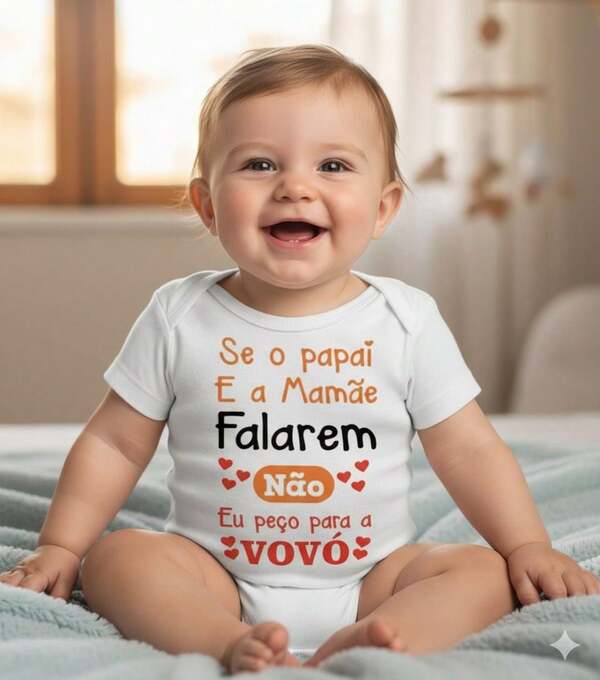 Body Fofo Personalizado Com Frase Engraçada Presente Perfeito Para Vovó Tamanhos P M G