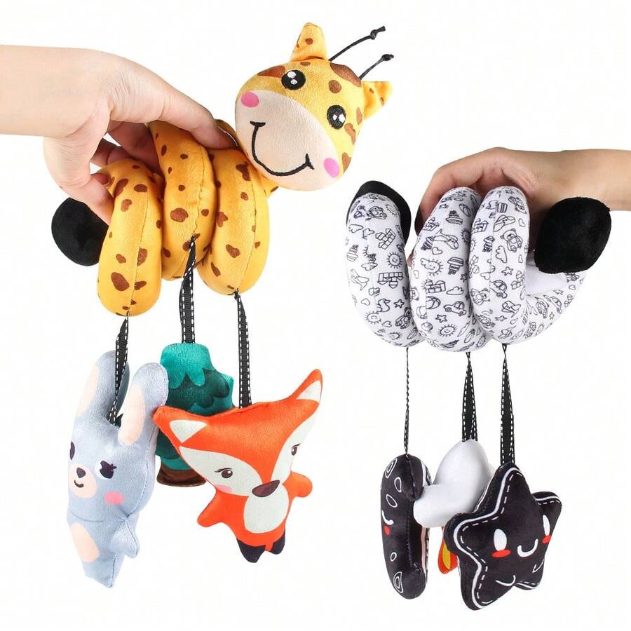婴儿悬挂玩具，婴儿摇铃玩具，悬挂动物造型玩具，圣诞节、感恩节、复活节、男孩和女孩的生日礼物 - 彩色 - 查看 1