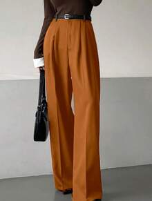 Straight Leg Suit Pants - Cacao - Ver 1
