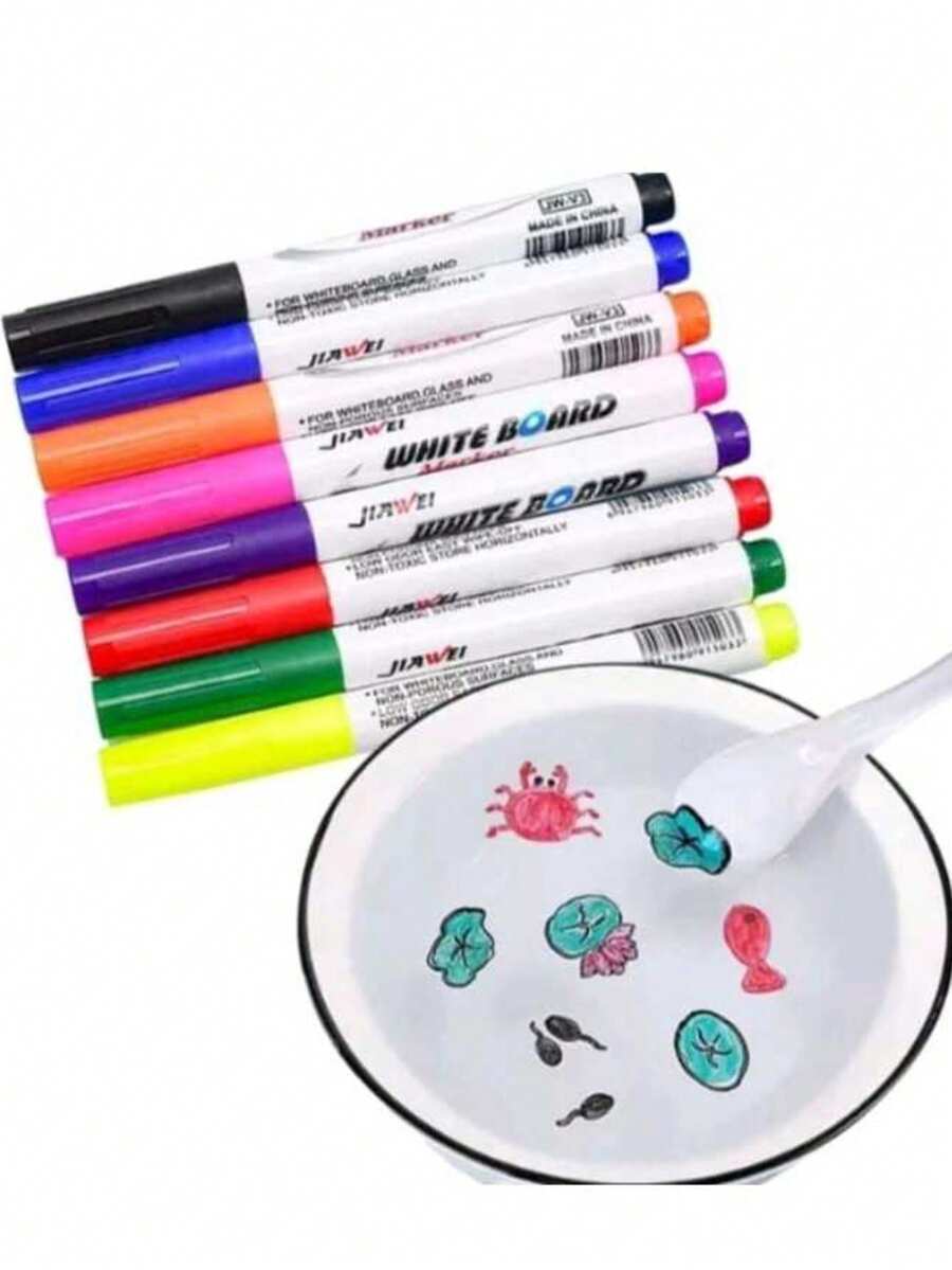 HYQ1883 Canetinhas Mágicas Desenhos Flutuantes na Água 12 Cores - Multicolorido - Visão 1