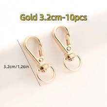 10pcs, Zinc Alloy Hook Hanging Buckle, Suitable For Bag Key Chain Belt,Silver Zinc Alloy Diy Lobster Buckle, Gold Buckle Hook Buckle - Multicolor - View 17