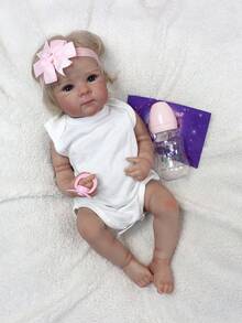 Bettie Doll head 1 and 4 18 Inch Cute Reborn Bettie Girl Soft Vinyl Hand Painted Lifelike Newborn Doll With Rooted Hair Headband Random - Vinyl Girl - View 9