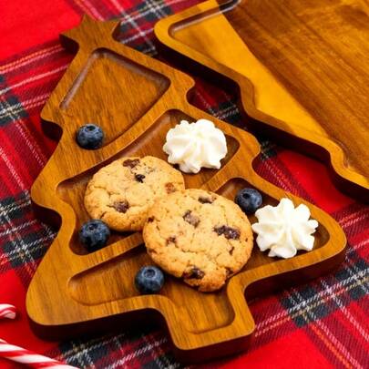 Wooden Christmas Tree Tray, Christmas Tree Shaped Wooden Serving Platter, Creative Wooden Plate, Multi-Purpose Snack, Dessert And Candy Display Tray, Suitable For Holiday Parties, Family Gatherings, Office Events, Christmas Decoration, Christmas Gift, New Year Gift