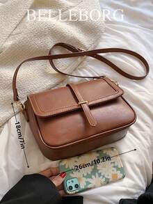 Fashionable Retro Versatile Commuter Women's Shoulder Tote Bag - Brown - View 6