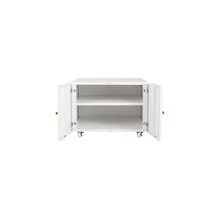 Metal Printer Stand With Storage Mobile Printer Tables For Small Spaces With Door Adjustable Shelf File Cabinet On Wheels For Home Office (Black) - White - View 7