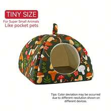 Guinea Pig Hideout Washable Rabbit Bed With Guinea Pig Tunnel Guinea Pigs Toys Set Bunny Hideout Cage Accessories For Hamster Ferret Rabbits Bunny Green Mushroom Forest