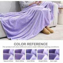 Sofa Blanket Living Room Cover SetFleece Blanket Twin Size, Soft Cozy Twin Blanket, Fuzzy Flannel Blanket Bed, Sofa, Couch, Travel, Camping, 60 X 80 Inches - 紫丁香 - 查看 2
