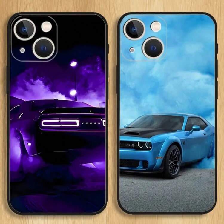 Dodge Challenger S-SRT Burnout Phone Case Compatible With 15, 14, 13, 12, 11, Pro, Max, Plus, Mini, X, XS, XR, 8, 7, 6, S, Plus, SE, Soft Black Case, Compatible With 17 Pro Max Case, 17 Pro Case, 17 Case, 16 Pro Max Case - Z8 - 查看 2
