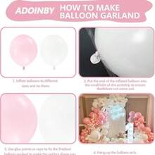 Pink And White Balloon Arch Kit, 140Pcs Macaron Pink Balloon Matte White Balloon 18 12 10 5 Inch Different Size Balloons For Engagement Wedding Birthday Shower Gender Reveal Decorations - Trending, Best Seller, New Arrival, Party Supplies, Elegant Decor, Party Decoration, Wedding & Birthday - 粉色 - 查看 7