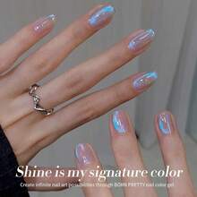 Cat Magnetic Eye Gel Nail Polish, Blue Auroras Cat Magnetic Gel, Mermaid Shiny Effect Pink Soak Off Nail Art Salon Manicure Home Gift 15ml{Inchcolor_nameinch:Inchaurorablueinch} - 極光藍 - 查看 8