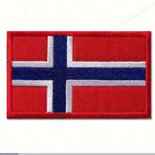 1 miếng vá thêu hình lá cờ Na Uy, miếng vá vải thêu thích hợp cho quần áo, túi xách, giày dép, mũ, đồ trang trí nhà cửa, ủi - Đỏ - Xem 6