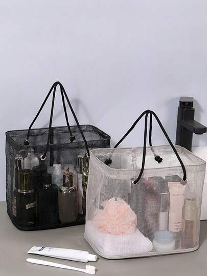 1 cái - Giỏ đựng đồ dùng phòng tắm du lịch di động, Giỏ đựng đồ cầm tay, Túi đựng đồ vệ sinh phòng tắm, Hộp đựng đồ, Túi lưới đựng đồ tắm khô nhanh dung tích lớn, Túi bơi tập gym có thể gấp gọn, Túi đi biển. Giỏ đựng đồ phòng tắm, Đồ dùng phòng tắm, Đồ dùng gia đình và hàng ngày, Tiện lợi và thiết thực, Chắc chắn và bền.