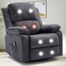 Korser Power Swivel Rocker Recliner Chair For Adult With Massage And Heat Dutch Fleece Fabric  For Living Rooms,Bedrooms. - US A Type Plug(110-127V) - View 10