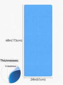 1片173*0.4厘米EVA防滑加宽瑜伽垫，便携式可折叠运动训练垫，适合初学者、健身、舞蹈、普拉提等。 - 彩色 - 查看 5