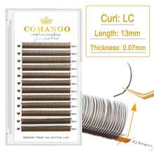 CoMango 12排C/D棕色5D花型假睫毛，蓬松浓密，纤长轻盈，预先扇形排列的睫毛簇，单根假睫毛，假睫毛，仿睫毛 - 棕色 - 查看 24