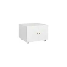 Metal Printer Stand With Storage Mobile Printer Tables For Small Spaces With Door Adjustable Shelf File Cabinet On Wheels For Home Office (Black) - White - View 11