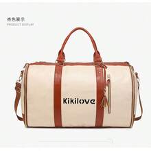 kikilove Borsa portabiti in pelle pieghevole, borsa capiente, borsa a tracolla da viaggio per abiti
