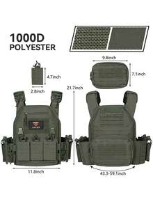 可调节肩部和腰部狩猎背心，配有三合一可扩展腰袋，激光穿孔，耐用防撕裂，适合狩猎、户外探险等活动。