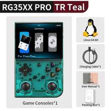 Anbernic RG 35XXPro RG35XXPro Retro Handheld Game Console Video Game Player 256G PSP Support WiFi Linux 64-Bit Gift - 透明藍綠色 - 查看 12