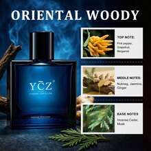 YCZ Men's Pheromone Perfume | 1.7oz | Fresh Scent + Lavender Scent | Warm Woody End Rhyme | Essential Fragrance For Dating Confessions, Fragrance Of Love, Confession Fragrance, Attractive Aroma, Lasting Aroma, Men's Beauty, Fashion Men - Xanh đậm - Xem 3