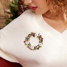 Colorful Zinc Alloy Plum Blossom Brooch, Inlaid With Colored Stones, Elegant Floral Design Fashion Accessory, Perfect Gift For Friends, Flower Ornament - MM-BR-4225-MX - Xem 2