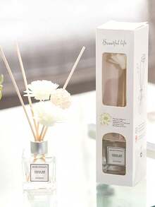 1 Set, 50 Ml Reed Diffuser, Suitable For Home, Study, Bedroom, Bathroom And Deodorizing, Scented Flameless Aromatherapy (1 Bottle Of Essential Oil + 5 Diffuser Sticks And 1 Rattan Ball + 2 Dried Flowers) - Multicolor - View 10