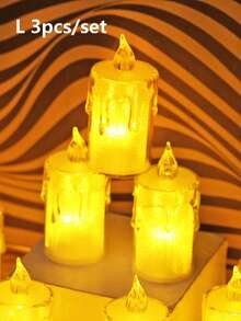 1/3/12/24 قطعة شموع LED بطارية لا لهب لها، شموع زينة للزفاف، طاولة الطعام، المناسبات، عيد الميلاد، حفلة، غرفة النوم، الخطبة - ضوء دافئ - مشاهدة 15