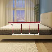 Elderly Bed Railing Safety Bed Guard Adult Auxiliary Handle, 4 Foldable Armrests, Used For Home Care/Hospital, 35.43 * 15.75 Inches - 桃花心木色 - 查看 7