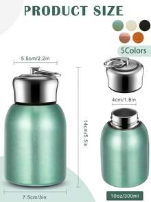 1 bình nước giữ nhiệt chân không bằng thép không gỉ 300ml với thiết kế tay cầm sáng tạo, bình đựng cà phê/trà/nước mini dễ thương, thích hợp cho cắm trại, tiệc tùng, nhà cửa, văn phòng, hoạt động ngoài trời, trường học, kỳ nghỉ và làm quà sinh nhật. - Nhiều màu - Xem 5