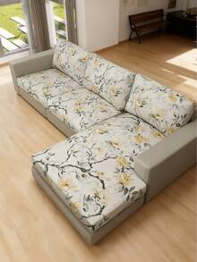 1件装树叶印花沙发靠垫套，现代热带树叶印花沙发座垫套，适合家庭使用 - 彩色 - 查看 6