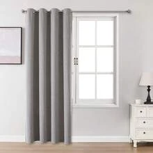 1/2 tấm rèm cản sáng vải lanh, có nhiều kích cỡ cho phòng ngủ, phòng khách, rạp hát tại nhà, phòng ăn, có dây buộc phía sau, màu xám nhạt - Màu Xám nhạt - Xem 39