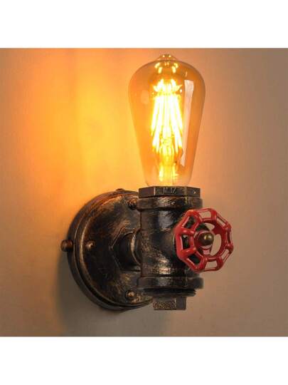Alpinaluz Steampunk "Robinet" Industrial Wand Sconce Pipe, E27, Rustic Goud Finish, Retro Verlichting Bedroom Living Room view 6