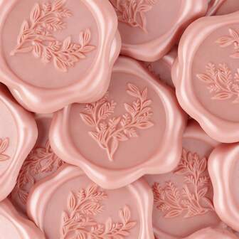 20 buc/40 buc/60 buc Lotus roz autoadezive sigiliu de ceară pentru cadouri, invitații de nuntă, sigilare plic