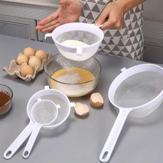 Plastic Soy Milk Filter Kitchen Accessories Fine Mesh With Handle Colander Handheld Flour Sieve Juice