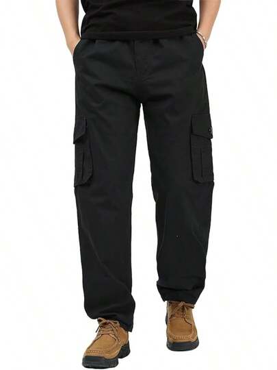 XINTM Pantalones de Trabajo para Hombre Algodon, Pantalon Cargo Hombre Trabajo Baggy, Antidesgarro,Múltiples Bolsillos, elástico, para Trabajo, Senderism