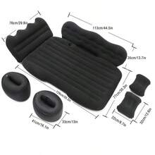 High-Value Comfortable Inflatable Car Bed, Car Accessory With Soft And Skin-Friendly Flocking And Foldable Design, Suitable For Camping, Beach Trips, Outdoor Picnics, Road Trips, As A Pool Inflatable Bed And Party Inflatable Bed - màu đen - Xem 12
