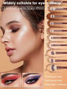 （酒红色）32件套化妆刷套装，优质合成毛眼影晕染刷套装，化妆工具+24件套化妆工具套装，旅行必备，情人节礼物，价格实惠，旅行化妆刷，女士礼物，化妆师，专业全套化妆工具 - 酒紅色 - 查看 4