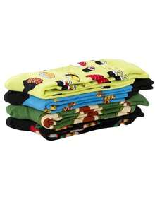 4 Paar Herren bunte Socken, mit lebendigen Lebensmittel-Prints, bequeme Freizeitsocken, europäischer und amerikanischer Straßen-Stil Knöchelsocken