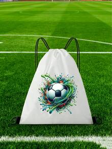 Drawstring Bag School Backpack Sport Bag Women's Fashion Shoulder Backpacks Canvas Shopping Bag Organizer For Travel Cycling Hiking Woman Large Capacity Storage Shopper Bags Initial Name A To Z Pink Letter Print