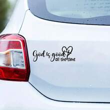 Automotive Decals "God Is Good All The Time" Vinyl Car Decal - Christian Faith-Based Bible Verse Sticker For Vehicles, Inspirational Religious Auto Window Cling, Elegant Script Design With Heart Symbol, Perfect For Showcasing Faith - one-size - View 1