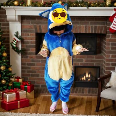 Kigurumi Mameluco Pijama El Erizo Infantil Pijamas Mameluco Infantil, Unisex Disfraz  Con Guantes Cosplay Para Niños Y Niñas pijamas calientitas navidad  adolescente algodon pantalon