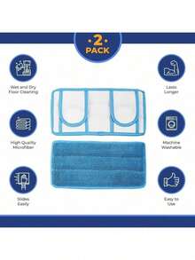 Flat Mop Replacement Head, Washable And Reusable, Durable And Money-Saving, Microfiber Pad, Highly Absorbent, Wet Or Dry, Suitable For Most Flat Mops, Easy To Replace For Cleaning, Home Living, Household Cleaning And Personal Care, Cleaning Tools, Flat Mop Cloths, Mops And Mop Sets - 藍色 - 查看 5