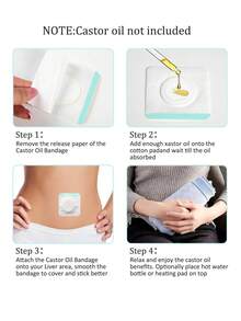Castor Oil Patch - Abdominal Patch, Self-Adhesive Disposable Castor Oil Dressing Pad, Suitable For Navel, Breathable Non-Woven Fabric High Absorbency Organic Material, Compressible Dressing (No Castor Oil), Light Beige - Multicolor - View 3
