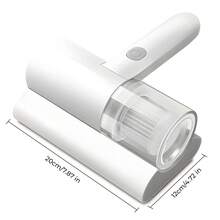 Wireless Bed Vacuum Cleaner, 12Kpa Handheld Strong Suction Cold Light Deep Mattress Vacuum Cleaner With HEPA Effectively Clean Up For Pillows Sheets Mattresses Sofas And Other Fabric Face - White - View 9