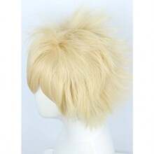 QY- Linfairy Anime Cosplay Wig Short Blonde Hair Halloween Costume Full Wig -3788 - 金髮女郎 - 查看 4